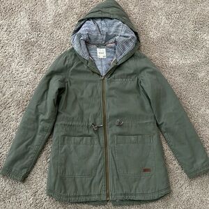 Roxy military green hooded coat